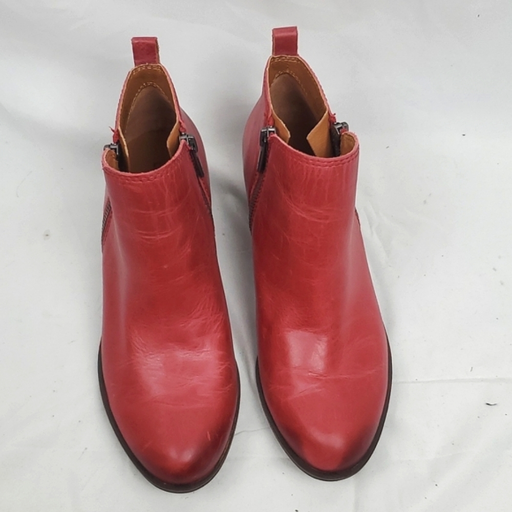 Lucky Brand | Basel Leather Ankle Booties | Boho | Women’s | 6.5 | Rustic Red